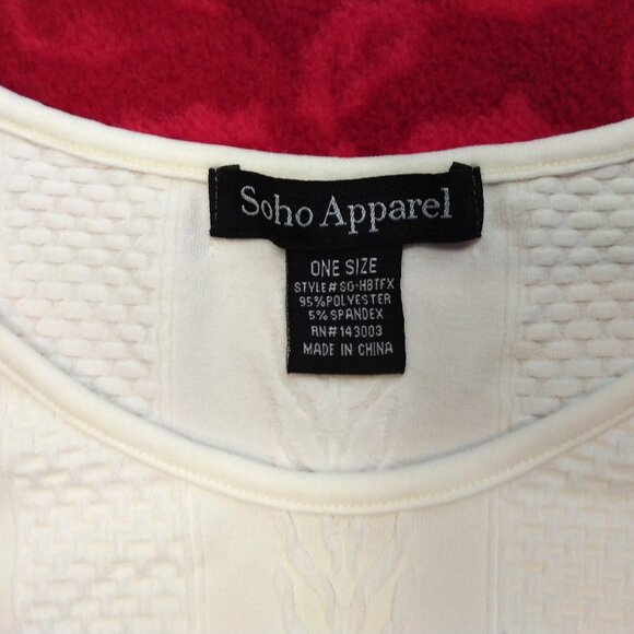 Soho Apparel Women's White Top One Size - Picture 3 of 3